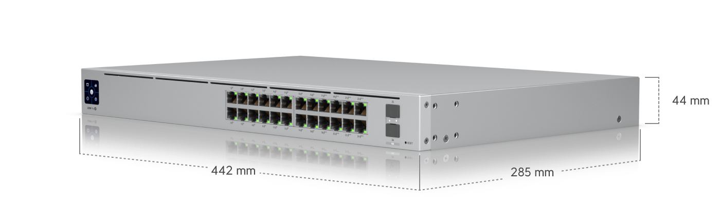 Ubiquiti USW-Pro-24-POE Gen 2, AC/DC, Internal, 450W, (24) 10/100/1000 RJ45 Ports, (2) 1/10G SFP+