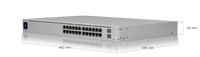 Ubiquiti USW-Pro-24-POE Gen 2, AC/DC, Internal, 450W, (24) 10/100/1000 RJ45 Ports, (2) 1/10G SFP+